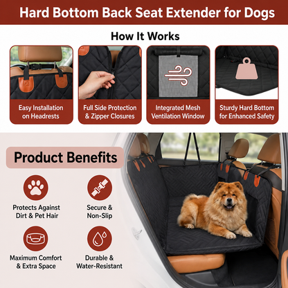 Hard Base Dog Car Seat Extender – More Comfort & Protection for Every Journey