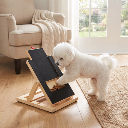 Dog Nail Scratch Pad – Wooden Grooming Board with Hidden Snack Drawer