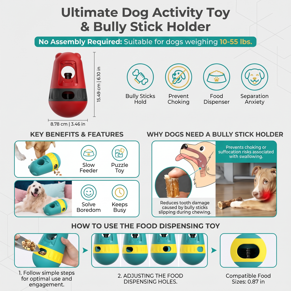 Dog Treat Ball Holder – Slow Feeding Chew Toy for Mental Stimulation