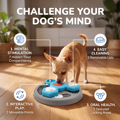 Interactive Slow Feeder Dog Toy – Treat Puzzle Training Game