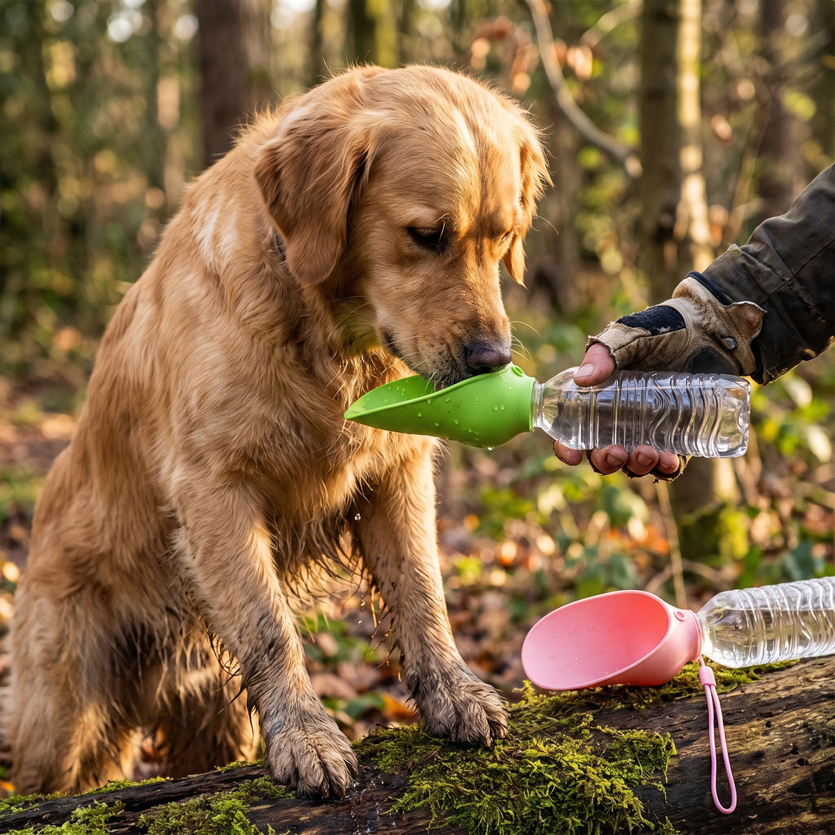 Portable Pet Water Bottle Adapter – Foldable Silicone Drinking Cup