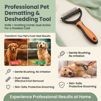 Pet Dematting Comb – Dual Head Grooming Tool for Dogs & Cats