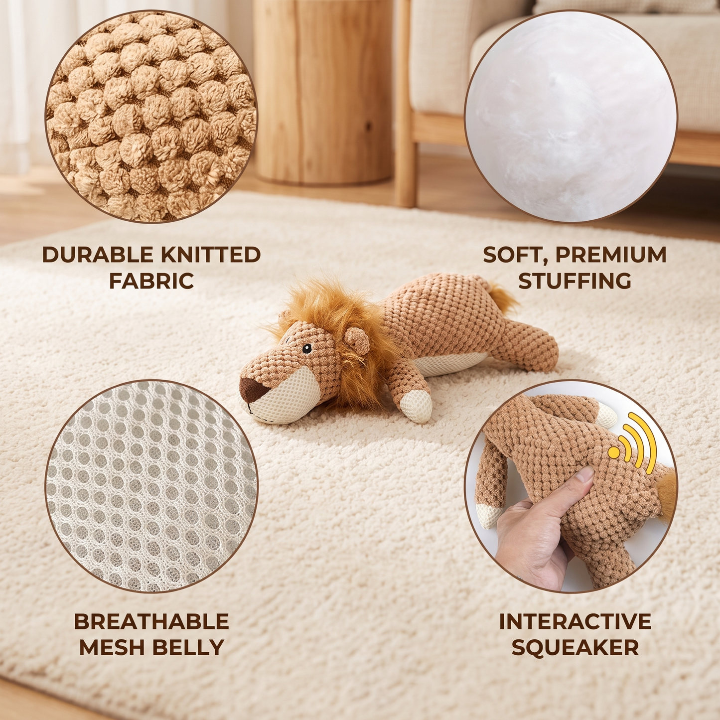Interactive Squeaky Plush Dog Toy – Durable Chew Toy for Puppies & Dogs