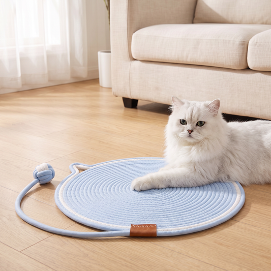 Interactive Cat Scratch Mat with Hanging Ball – Wear-Resistant Cat Play Mat