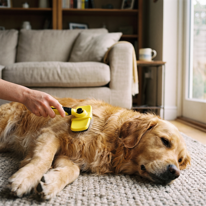 Pet Grooming Brush – Self-Cleaning Slicker Comb for Dogs and Cats