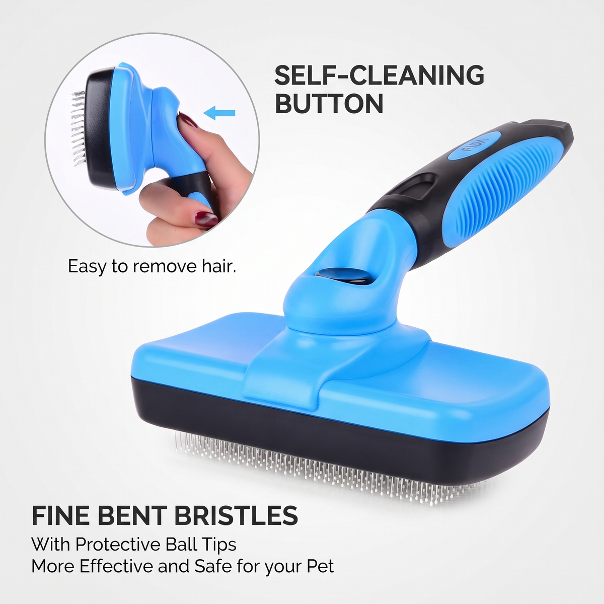 Pet Grooming Brush – Self-Cleaning Slicker Comb for Dogs and Cats