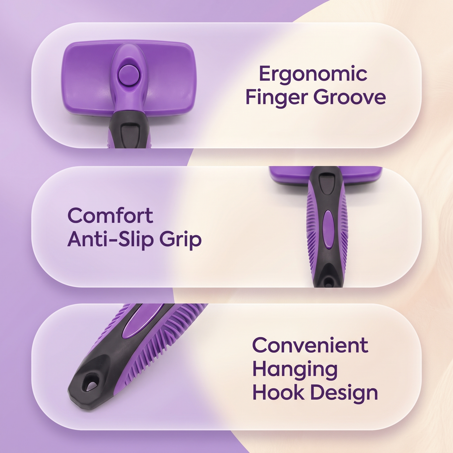 Pet Grooming Brush – Self-Cleaning Slicker Comb for Dogs and Cats