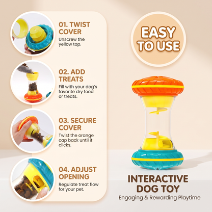 Interactive Dog Enrichment Toy – Rolling Treat Dispenser for Training & Play