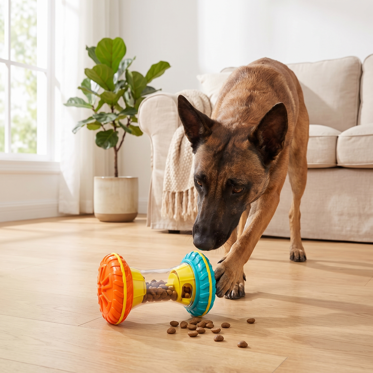 Interactive Dog Enrichment Toy – Rolling Treat Dispenser for Training & Play