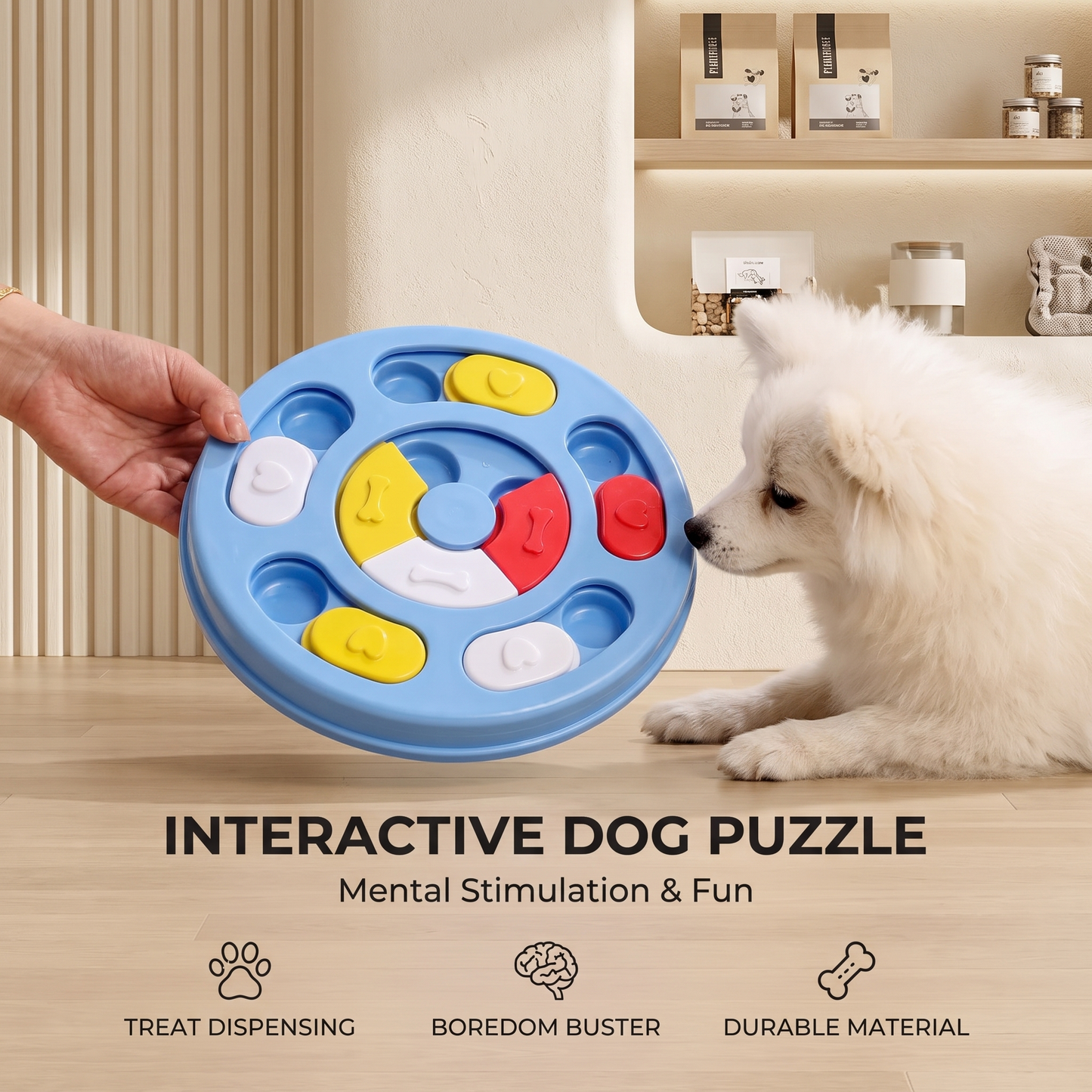 Interactive Dog Treat Puzzle Toy Slow Feeding Bowl for IQ Training & Enrichment