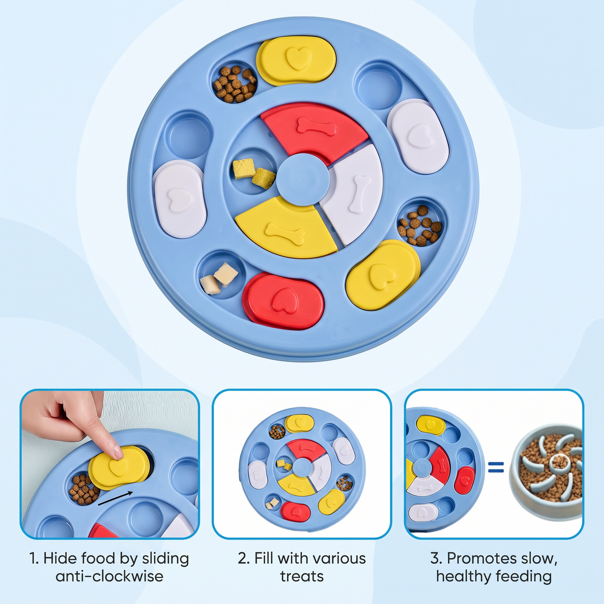 Interactive Dog Treat Puzzle Toy Slow Feeding Bowl for IQ Training & Enrichment