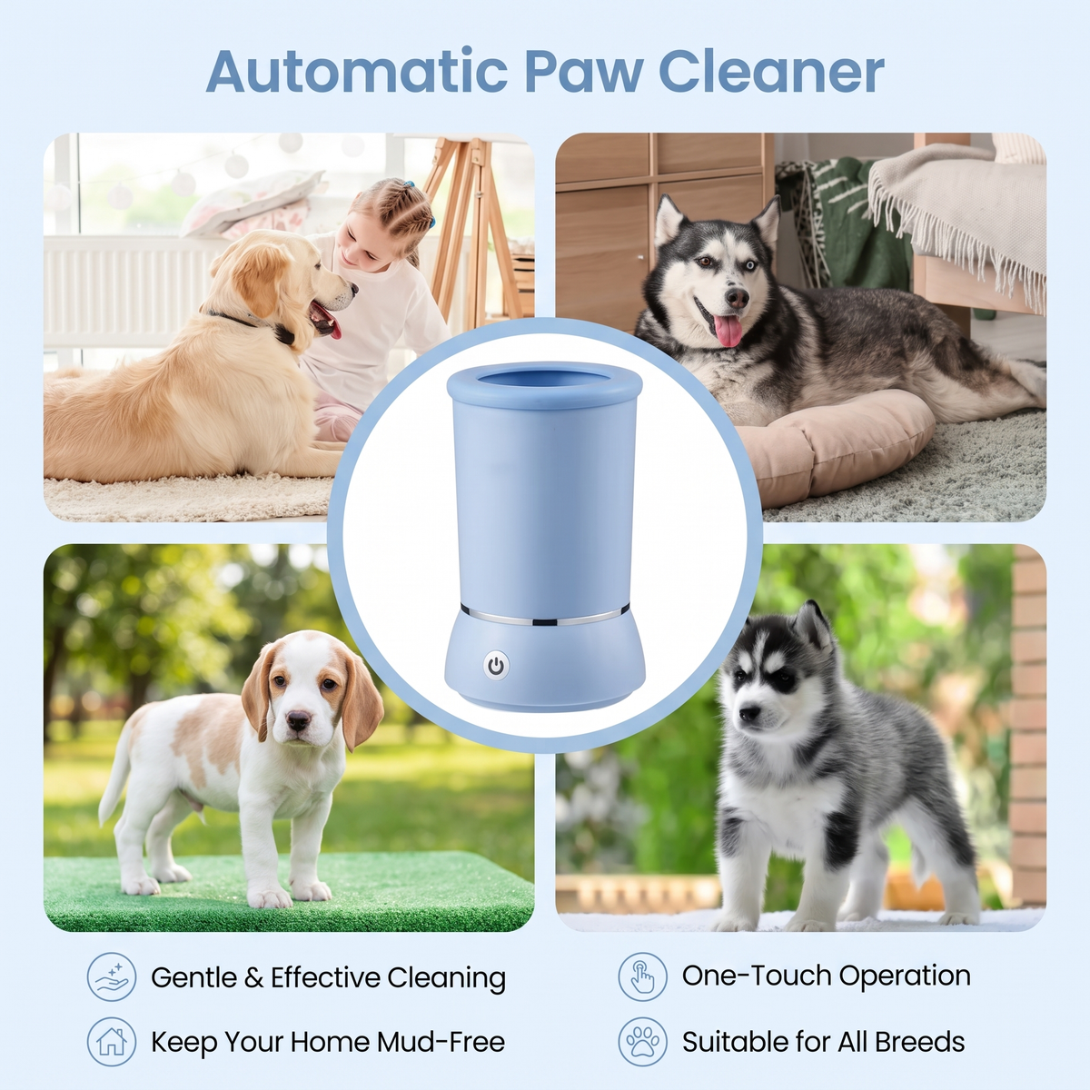 Dog Paw Cleaner Cup Electric Automatic Pet Foot Washer for Muddy Paws