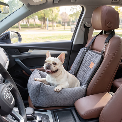 Dog Car Travel Bed Portable Pet Booster Seat Cushion for Small & Medium Dogs