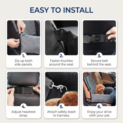 Dog Car Travel Bed Portable Pet Booster Seat Cushion for Small & Medium Dogs