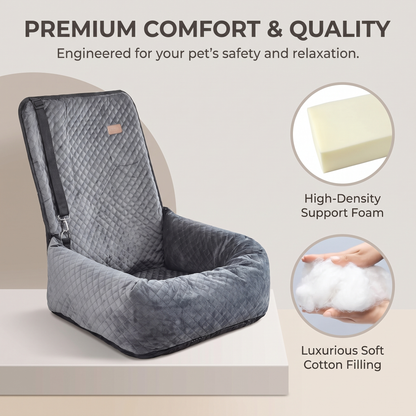 Dog Car Travel Bed Portable Pet Booster Seat Cushion for Small & Medium Dogs