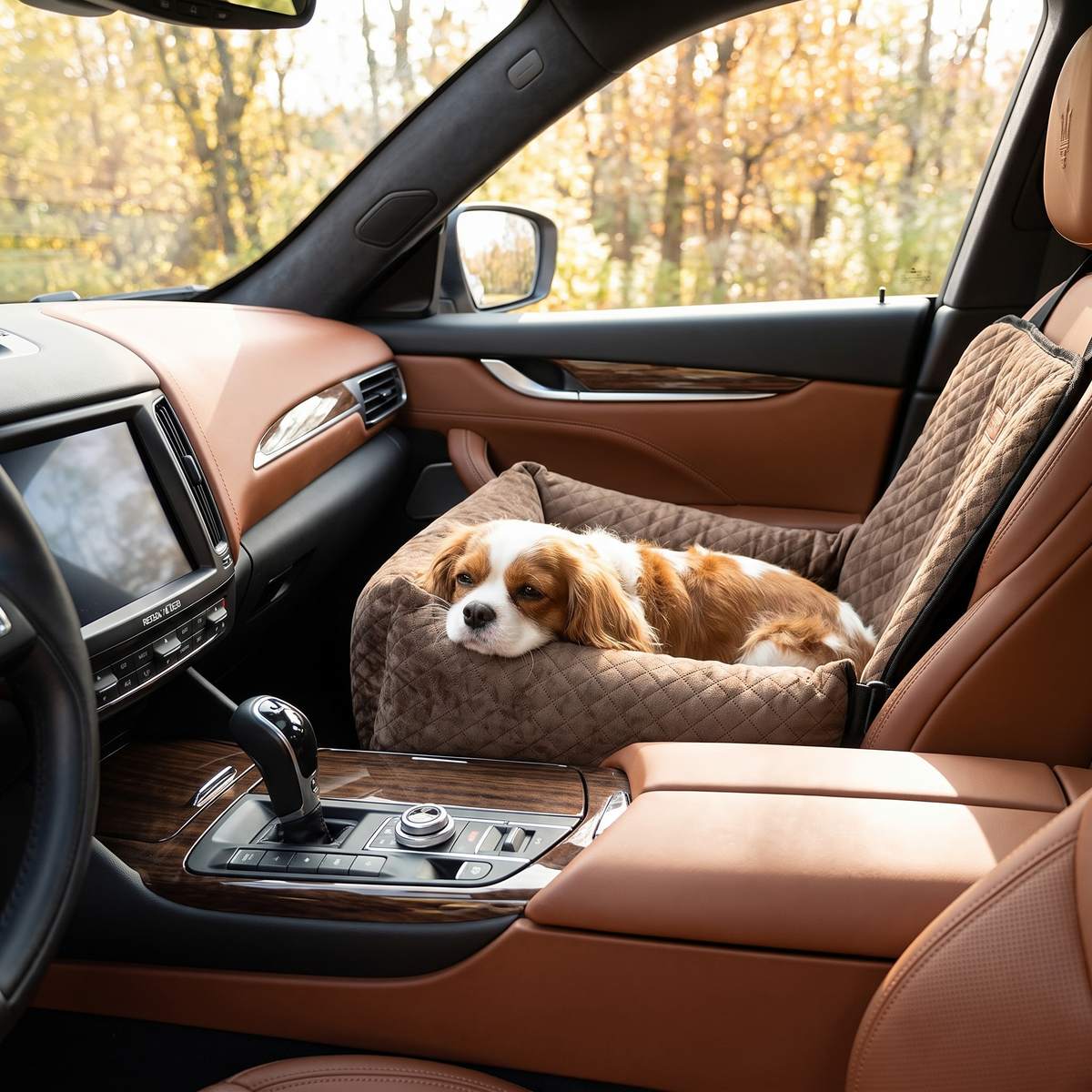 Dog Car Travel Bed Portable Pet Booster Seat Cushion for Small & Medium Dogs
