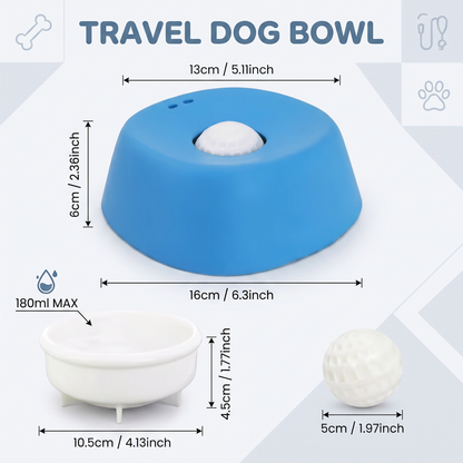 Dog Licking Bowl with Rolling Ball – Slow Feeder for Treat Training