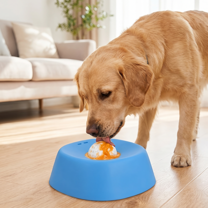 Dog Licking Bowl with Rolling Ball – Slow Feeder for Treat Training