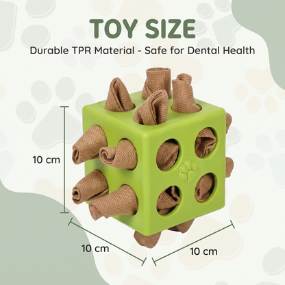 Interactive Dog Puzzle Cube with Treat Pockets – Snuffle Enrichment Stimulation Toy
