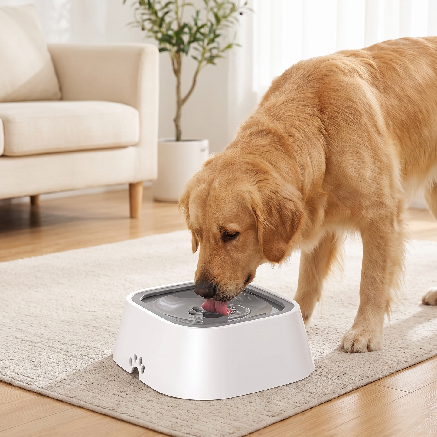 No-Spill Floating Dog Water Bowl – Slow Drinking Anti-Splash Pet Bowl for Dry Mouth & Fur