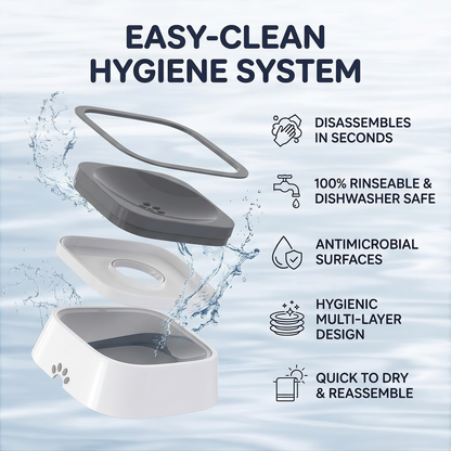 No-Spill Floating Dog Water Bowl – Slow Drinking Anti-Splash Pet Bowl for Dry Mouth & Fur