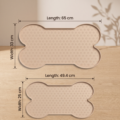 Bone-Shaped Silicone Dog Feeding Mat – Non-Slip Waterproof Dog Bowl Mat with Raised Spill-Proof Edge