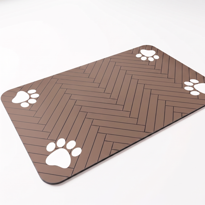 Quick-Dry Dog Feeding Mat – Absorbent Non-Slip Dog Bowl Mat with Waterproof Base