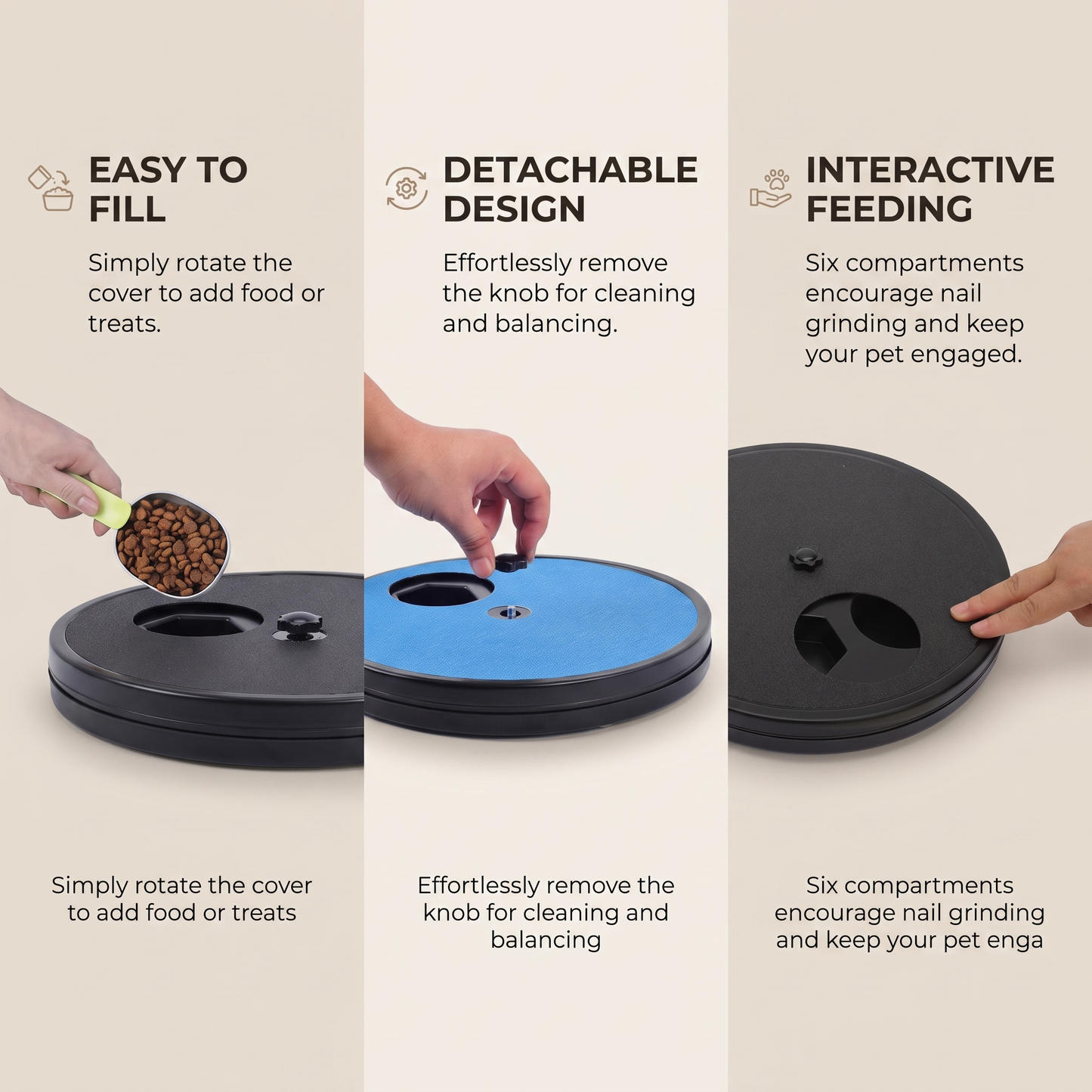 Interactive Dog Nail File & Slow Feeder Toy – Rotating Scratch Pad with Treat Reward