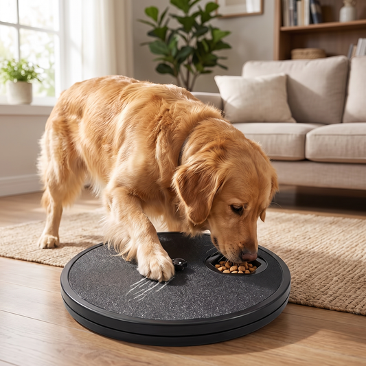 Interactive Dog Nail File & Slow Feeder Toy – Rotating Scratch Pad with Treat Reward
