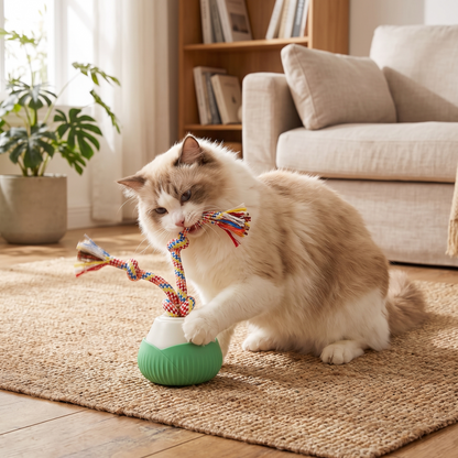 Smart Cat Toy Automatic Rotating Rope Teaser Ball Interactive Self Play Toy