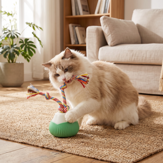 Smart Cat Toy Automatic Rotating Rope Teaser Ball Interactive Self Play Toy