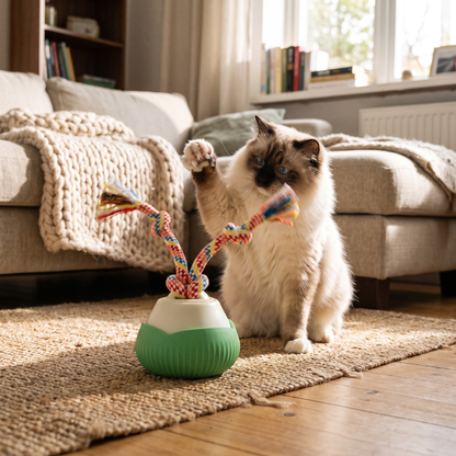 Smart Cat Toy Automatic Rotating Rope Teaser Ball Interactive Self Play Toy