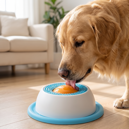Interactive Dog Licking Bowl – Anti-Tip Slow Feeder with Rotating Treat Ball