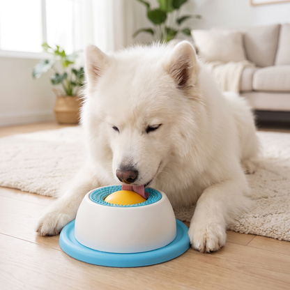 Interactive Dog Licking Bowl – Anti-Tip Slow Feeder with Rotating Treat Ball