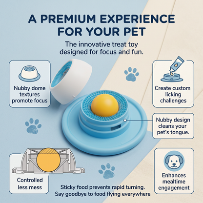 Interactive Dog Licking Bowl – Anti-Tip Slow Feeder with Rotating Treat Ball
