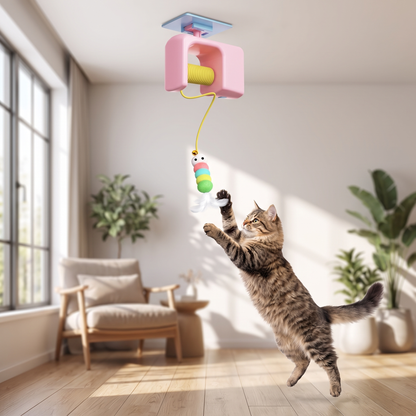 Electric Cat Door Hanger Toy Automatic Retractable Teaser for Cats & Kittens