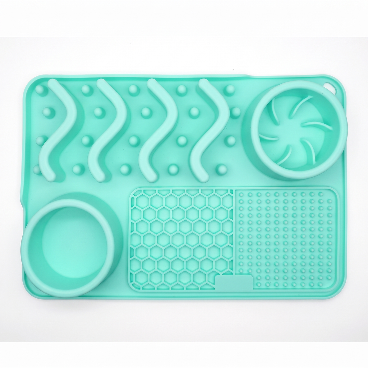 Silicone Dog Lick Mat with Slow Feeder Bowls – Non-Slip Enrichment Feeding Pad