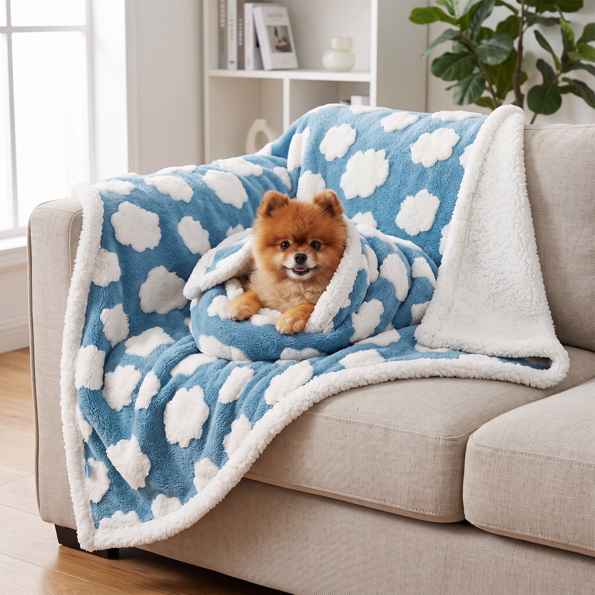 Waterproof Dog Blanket – Soft Sherpa Fleece Pet Throw for Sofa, Bed & Couch Protection