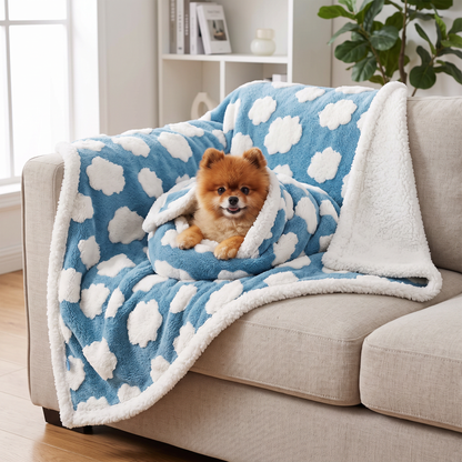 Waterproof Dog Blanket – Soft Sherpa Fleece Pet Throw for Sofa, Bed & Couch Protection