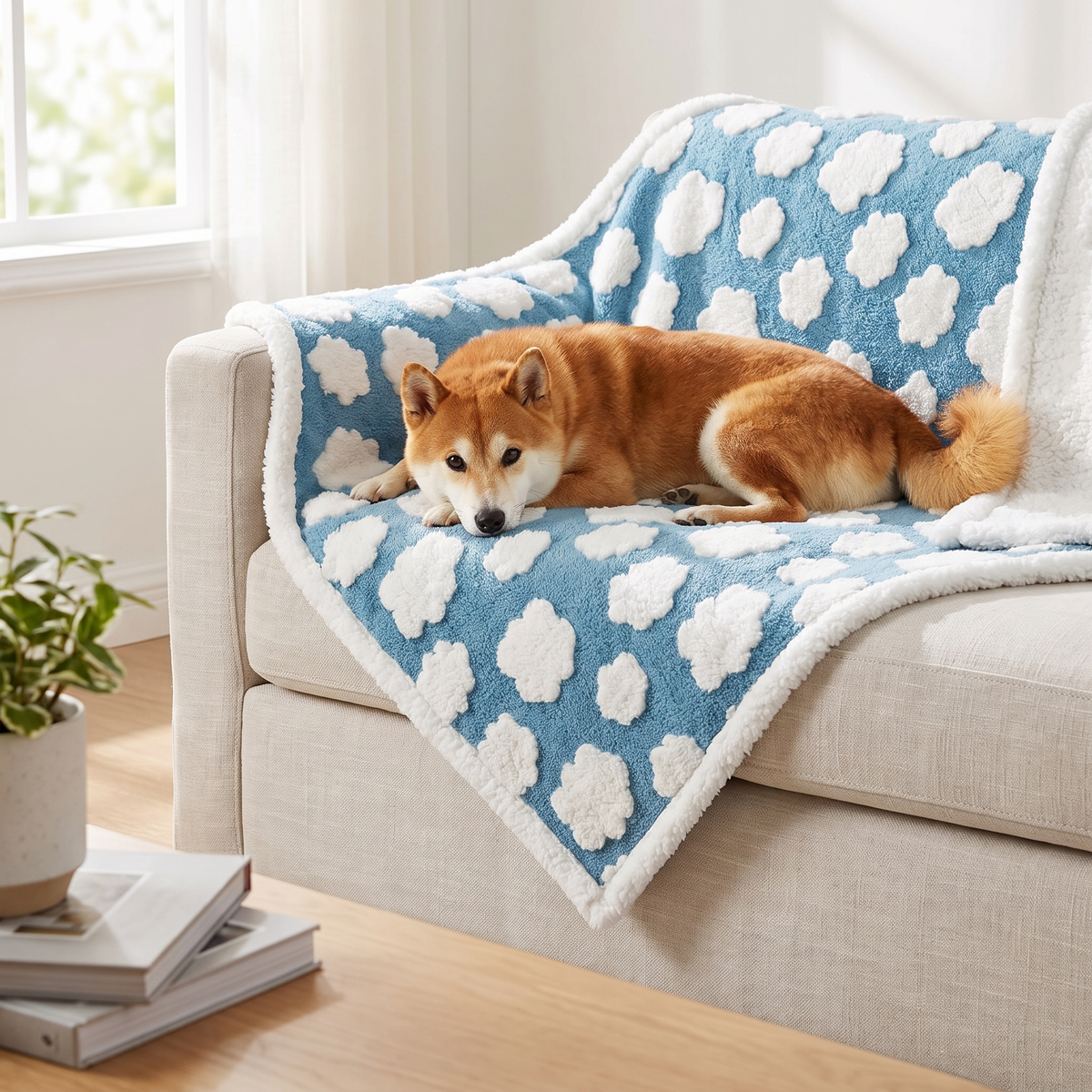 Waterproof Dog Blanket – Soft Sherpa Fleece Pet Throw for Sofa, Bed & Couch Protection