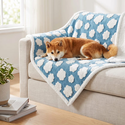 Waterproof Dog Blanket – Soft Sherpa Fleece Pet Throw for Sofa, Bed & Couch Protection