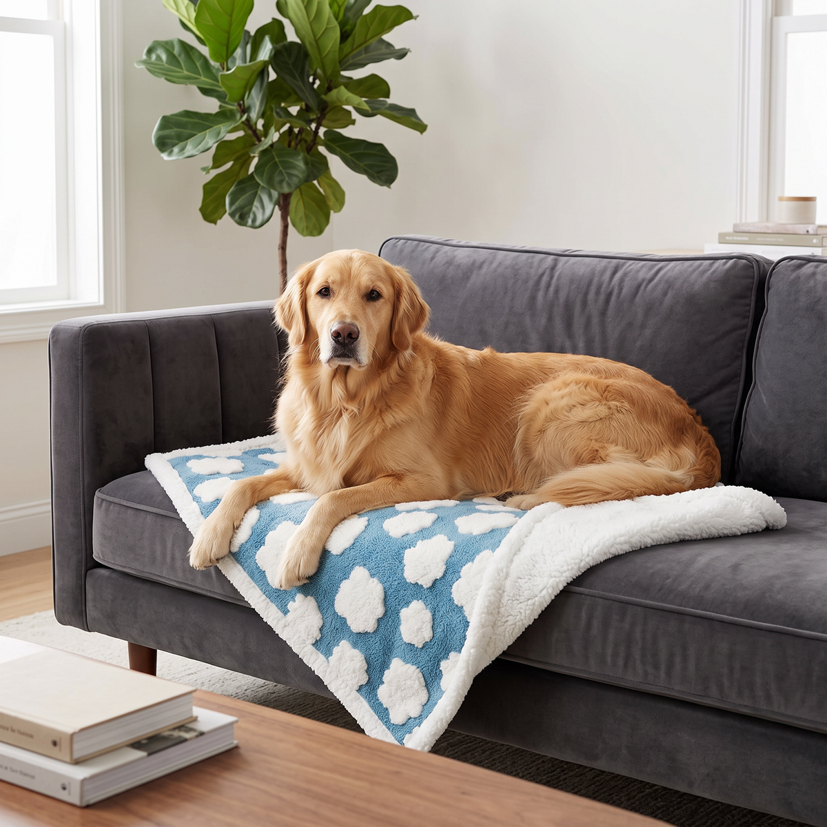 Waterproof Dog Blanket – Soft Sherpa Fleece Pet Throw for Sofa, Bed & Couch Protection