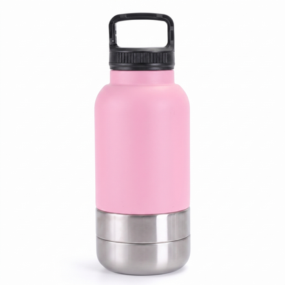 3-in-1 Pet Travel Water Bottle with Dog Food Storage Bowl for Walking & Hiking