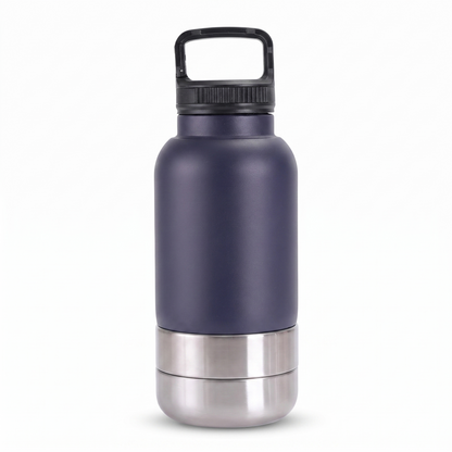 3-in-1 Pet Travel Water Bottle with Dog Food Storage Bowl for Walking & Hiking