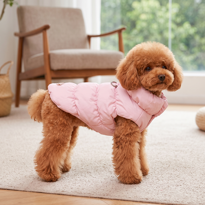 Dog Winter Puffer Jacket Warm Padded Vest with Buckle for Small Dogs & Puppies