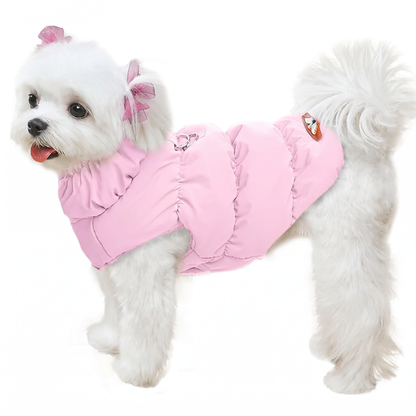 Dog Winter Puffer Jacket Warm Padded Vest with Buckle for Small Dogs & Puppies
