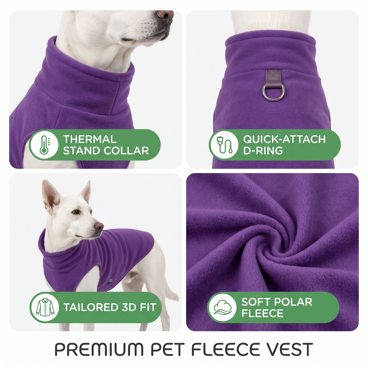 Warm Dog Fleece Vest Thick Polar Fleece Winter Coat for Small & Medium Dogs