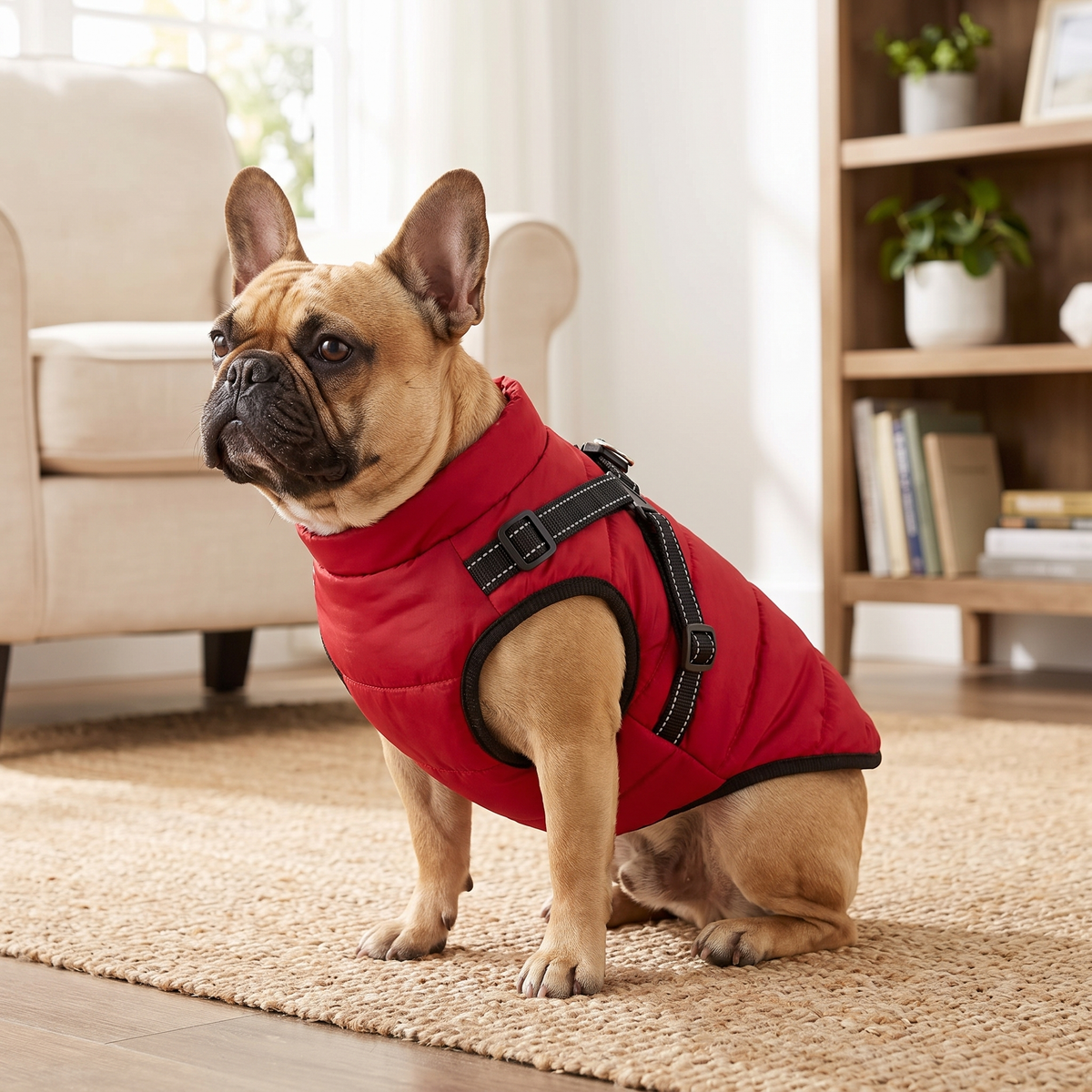Dog Winter Jacket with Harness - Warm Padded Windproof Vest for Small & Medium Dogs