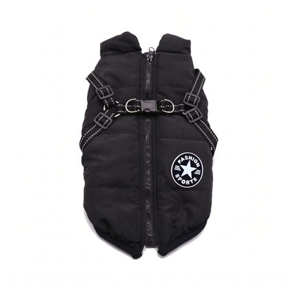 Dog Winter Jacket with Harness - Warm Padded Windproof Vest for Small & Medium Dogs