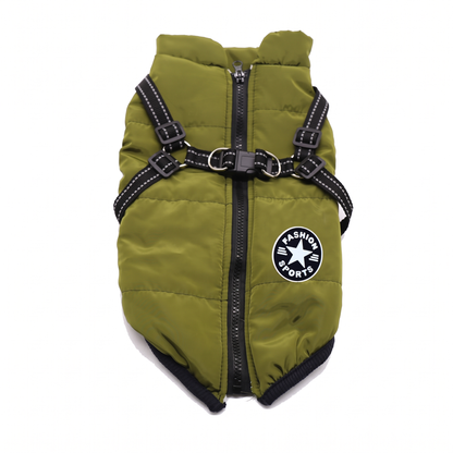 Dog Winter Jacket with Harness - Warm Padded Windproof Vest for Small & Medium Dogs